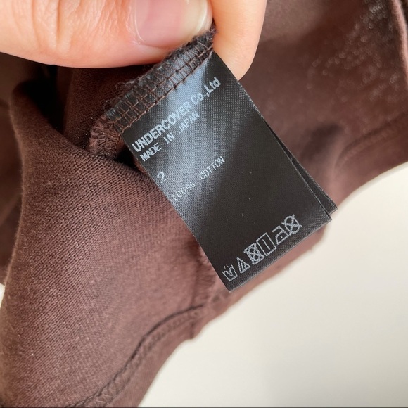 UNDERCOVER Japanese Psycho rose graphic tee shirt size 2 chocolate brown cotton - Picture 5 of 8